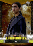 2025 Mel Topps Chrome Marvel Studios Thunderbolts Gold Refractor 36/50 #T*-11