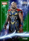 2025 Thor Topps Chrome Marvel Studios Green Refractor 183/199 #134 Thor Love and Thunder