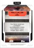 2023 Topps Finest Star Wars Molly Miller as Agira #FA-MM 015/199 AQUA REFRACTOR AUTO