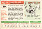 1955 Vic Power Topps #30 Kansas City Athletics BV $20