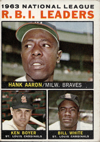 1964 Aaron Boyer White Topps Braves Cardinals #11 BV$25 2