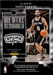 2023-24 Tony Parker Panini Noir BOX OFFICE MEMORABILIA JERSEY 87/99 San Antonio Spurs #BOM-TPA