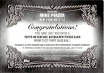 2022 Mike Piazza Topps REVERENCE AUTOGRAPH PATCH JERSEY AUTO 1/10 NEW YORK METS #TRAP-MP