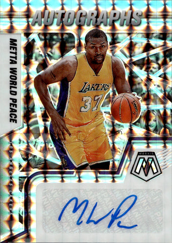 2021-22 Metta World Peace Panini Mosaic AUTOGRAPHS MOSAIC AUTO Los Angeles Lakers #AM-MWP