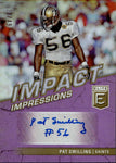 2022 Pat Swilling Panini Donruss Elite IMPACT IMPRESSIONS PURPLE AUTO 33/49 New Orleans Saints #II-PS