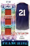 2024 Joel Embiid Leaf In The Game Used THE FRANCHISE TRIPLE JERSEY 37/60 Philadelphia 76ers #TF-JE1