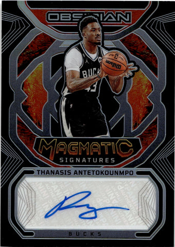 2022-23 Thanasis Antetokounmpo Panini Obsidian MAGMATIC SIGNATURES AUTO 108/149 Milwaukee Bucks #MS-TAM