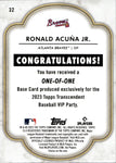 2023 Ronald Acuna Jr. Topps Transcendent VIP PARTY 1/1 ONE OF ONE #32 Atlanta Braves