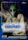 2024 Paul Blake as Greedo Topps Chrome KAMINO AQUA REFRACTOR AUTO 104/199 #AU-G