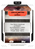 2023 Topps Finest Star Wars Joplin Sibtain as Brasso Autograph #FA-JS 66/99 GREEN REFRACTOR AUTO