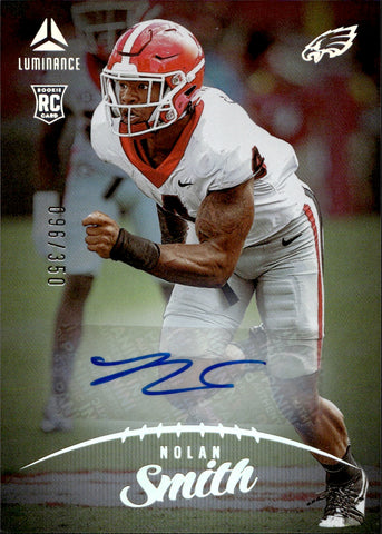 2023 Nolan Smith Panini Luminance ROOKIE AUTOGRAPH 96/350 Philadelphia Eagles #161