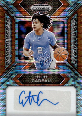 2024 Elliot Cadeau Panini Prizm Draft SENSATIONAL SIGNATURES ORANGE PULSAR AUTO 12/49 Michigan Wolverines #SS-ELC