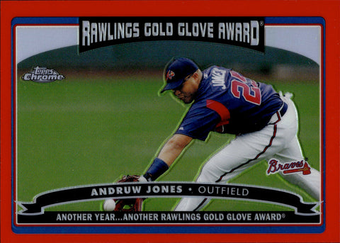 2006 Andruw Jones Topps Chrome AWARD WINNER RED REFRACTOR 22/90 Atlanta Braves #267