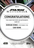 2022 Dorian King as Cade Bane Autograph Topps Star Wars Masterwork #MWA-DK AUTO 1