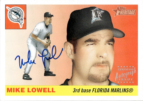 2004 Mike Lowell Topps Heritage REAL ONE AUTO AUTOGRAPH #RO-ML Florida Marlins