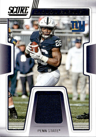 2019 Saquon Barkley Panini Score ROOKIE JERSEY RELIC RC #CJ-2 New York Giants