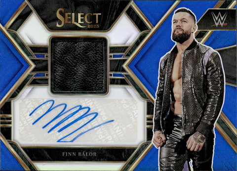2023 Finn Balor Panini Select WWE BLUE JACKET AUTO 32/35 AUTOGRAPH RELIC #AM-FBL Monday Night Raw