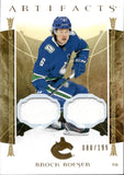 2022-23 Brock Boeser Upper Deck Artifacts GOLD DUAL JERSEY 088/199 RELIC #103 Vancouver Canucks