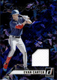 2024 Evan Carter Panini Donruss BLUE ICE JERSEY KINGS RELIC #JK-EC Texas Rangers