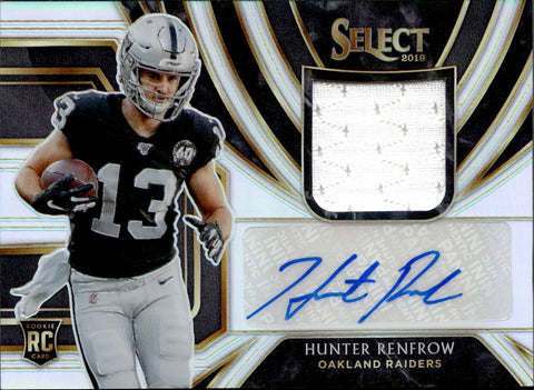 2019 Hunter Renfrow Panini Select ROOKIE JUMBO JERSEY AUTO 075/199 AUTOGRAPH RELIC #RM-HR Oakland Raiders