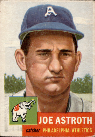 1953 Joe Astroth Topps #103 Philadelphia Athletics BV $40