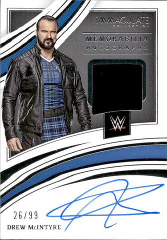 2022 Drew McIntyre Panini Immaculate WWE SHIRT AUTO 09/99 AUTOGRAPH RELIC #MA-DMI Friday Night Smackdown