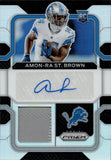 2021 Amon-Ra St. Brown Panini Prizm ROOKIE PATCH AUTO 88/99 AUTOGRAPH RELIC RC #RPA-AB Detroit Lions