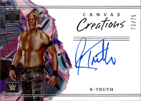 2023 R-Truth Panini Impeccable WWE CANVAS CREATIONS AUTO 73/75 AUTOGRAPH #CC-RTR Monday Night Raw