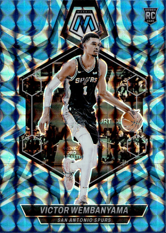 2023-24 Victor Wembanyama Panini Mosaic BLUE REACTIVE ROOKIE San Antonio Spurs #238