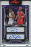 2025 Giannis Antetokounmpo Dennis Rodman Leaf Metal PURPLE ICE DUAL AUTO 1/1 ONE OF ONE AUTOGRAPH #DA-3 Bucks Bulls