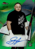 2020 Samoa Joe Topps Finest WWE GREEN REFRACTOR AUTO 02/99 AUTOGRAPH #A-SJ Monday Night Raw