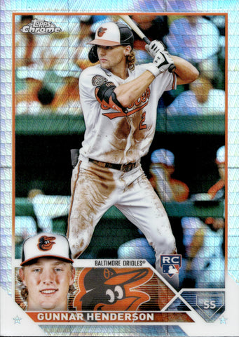 2023 Gunnar Henderson Topps Chrome PRISM REFRACTOR ROOKIE RC #2 Baltimore Orioles 2