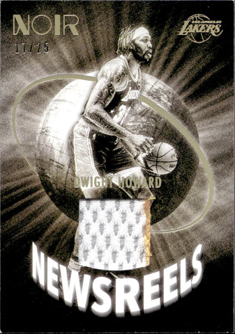 2021-22 Dwight Howard Panini Noir NEWSREELS PATCH 17/25 RELIC #NWJ-DWH Los Angeles Lakers