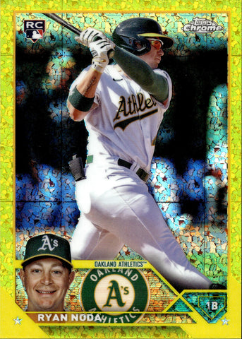 2923 Ryan Noda Topps Chrome Update Series YELLOW MINI-DIAMOND ROOKIE 34/75 RC #USC171 Oakland A's