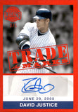 2024 David Justice Leaf Bronx Legacy RED TRADE MARKS AUTO 3/5 AUTOGRAPH #TM-DJ1 New York Yankees