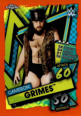 2021 Cameron Grimes Topps Chrome WWE Slam Attax ORANGE REFRACTOR 13/25 #19 Friday Night Smackdown