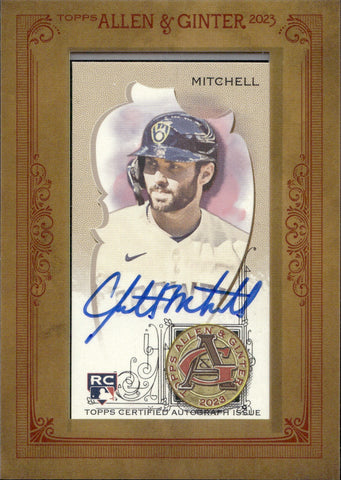 2023 Garrett Mitchell Topps Allen & Ginter ROOKIE MINI FRAMED AUTO AUTOGRAPH RC #MA-GMI Milwaukee Brewers