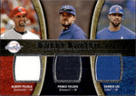 2008 Albert Pujols Prince Fielder Derek Lee Upper Deck Sweet Spot SWEET SWATCH TRIPLE JERSEY RELIC #TSLPF Cardinals Brewers Cubs