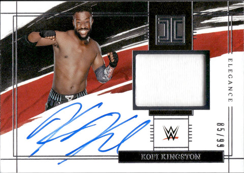 2022 Kofi Kingston Panini Impeccable WWE ELEGANCE SHIRT AUTO 85/99 AUTOGRAPH RELIC #EM-KKG Friday Night Smackdown
