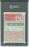 1975 Robin Yount Topps ROOKIE RC SGC 6 #223 Milwaukee Brewers HOF 5989
