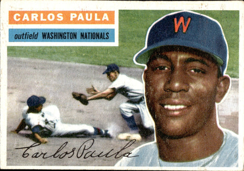 1956 Carlos Paula Topps #4 Washington Nationals BV $20