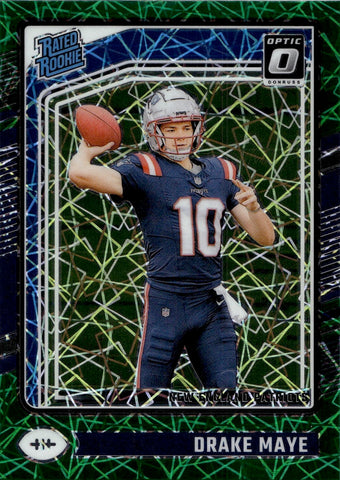 2024 Drake Maye Donruss Optic GREEN LASER RATED ROOKIE RC #229 New England Patriots 1