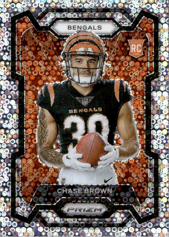 2023 Chris Brown Panini Prizm No Huddle SILVER DISCO ROOKIE VARIATION RC #335 Cincinnati Bengals