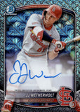 2025 JJ Wetherholt Bowman Chrome Mega Box DIAMOND PLATE REFRACTOR AUTO 053/100 AUTOGRAPH #BMA-JW St. Louis Cardinals
