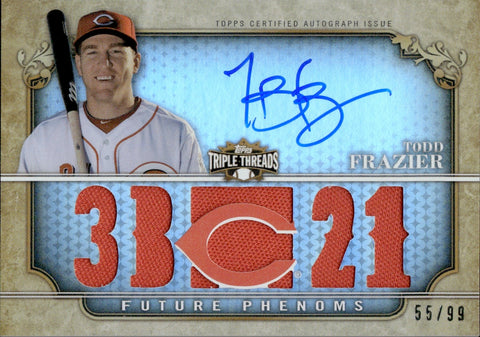 2013 Todd Frazier Topps Triple Threads JERSEY AUTO 55/99 AUTOGRAPH RELIC #104 Cincinnati Reds