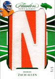 2025 Zach Allen Panini Flawless EMERALD GREEN DOWN & DIRTY NAME PLATE LETTER "N" #39 Denver Broncos