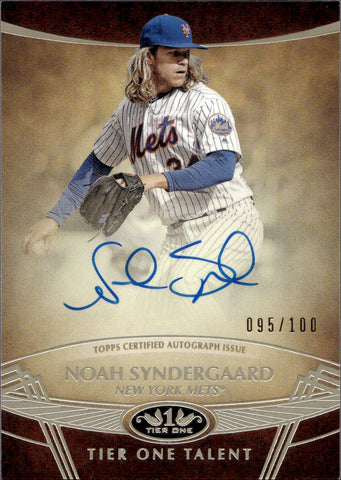 2019 Noah Syndergaard Topps Tier One TALENT AUTO 095/100 AUTOGRAPH #TTA-NS New York Mets