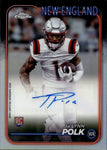 2024 Ja'Lynn Polk Topps Chrome REFRACTOR ROOKIE AUTO New England Patriots #RA-JP