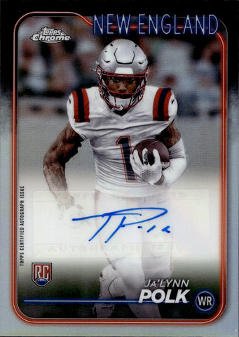 2024 Ja'Lynn Polk Topps Chrome REFRACTOR ROOKIE AUTO New England Patriots #RA-JP