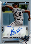 2021 Breidy Encarnacion Bowman Chrome Draft 1ST BOWMAN REFRACTOR AUTO 277/499 AUTOGRAPH #CDA-BE Miami Marlins